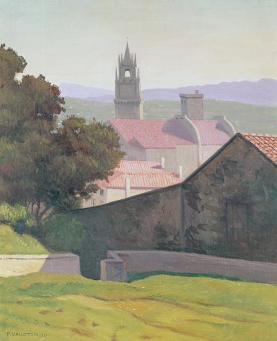 Landschap met kerk, 1920 door Felix Edouard Vallotton